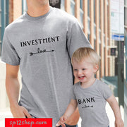 Daddy Daughter Father Dad Son Matching T shirt Investment and Bank