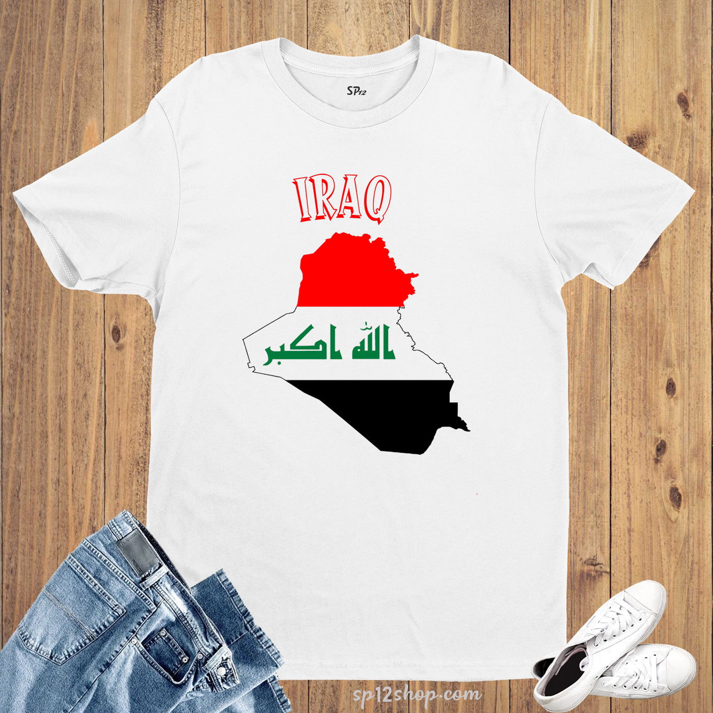 Iraq Flag T Shirt Olympics FIFA World Cup Country Flag Tee Shirt