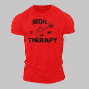 Iron Is My Therapy Fitness Crossfit Bodybuilding Gym T Shirt
