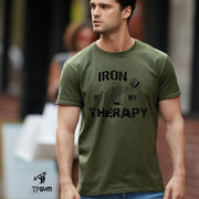 Iron Is My Therapy Fitness Crossfit Bodybuilding Gym T Shirt