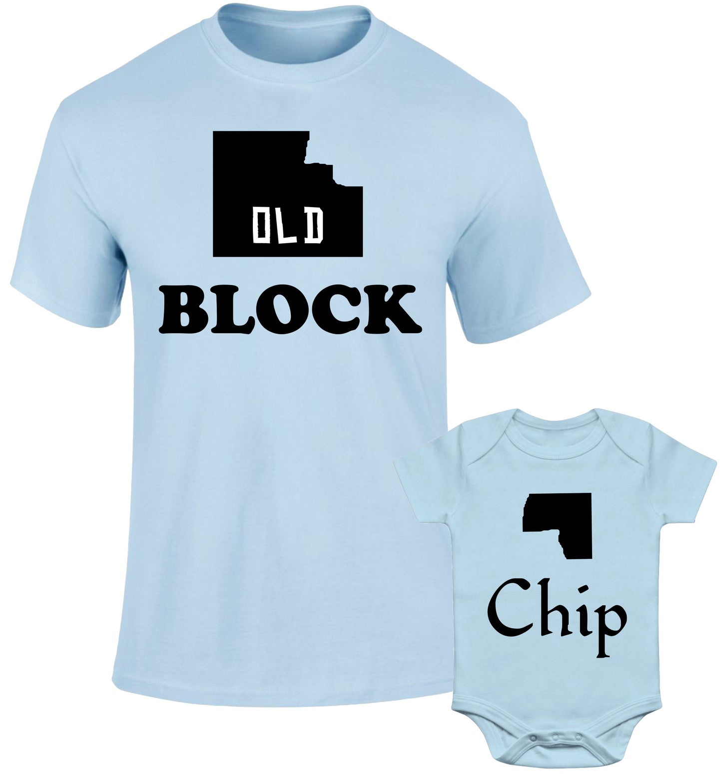 Father Daddy Daughter Dad Son Matching T shirts Old Block Chip Character