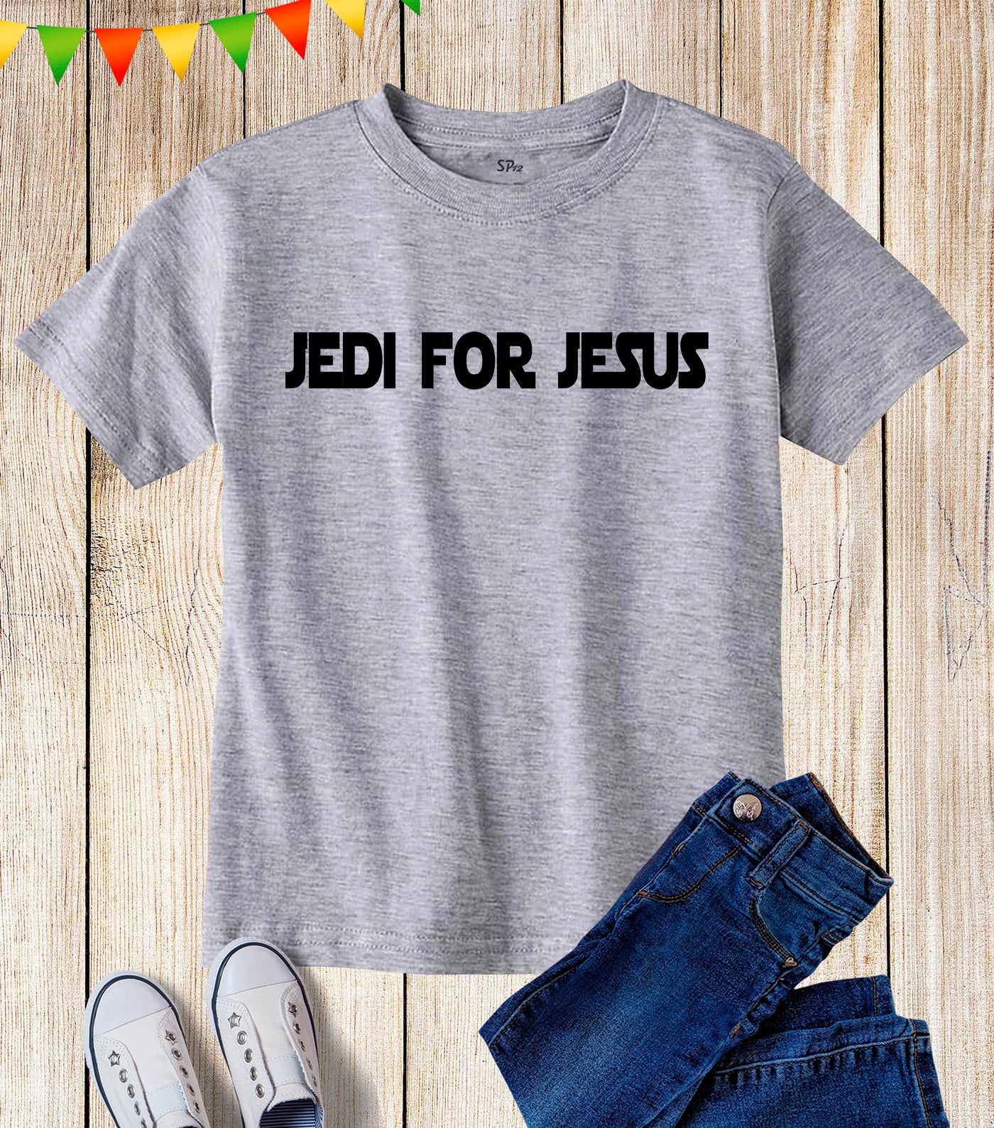 Kids Jedi For Jesus Christian Slogan T Shirt