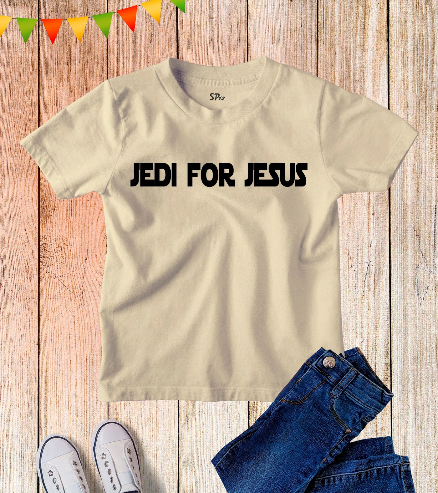 Kids Jedi For Jesus Christian Slogan T Shirt