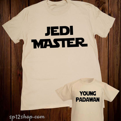 Daddy  Father Dad Son Matching T shirt Jedi Master Young Padawan