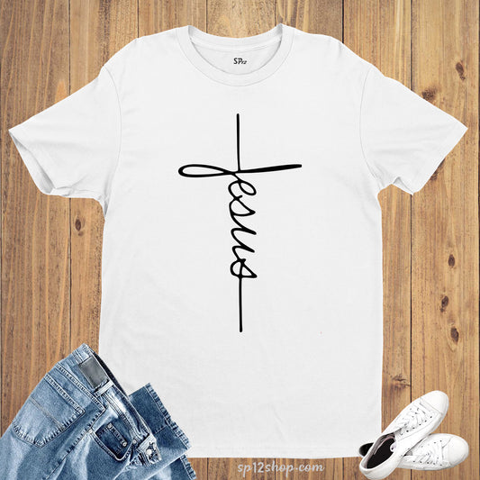 Jesus T Shirt Christian Faith Grace Cross Love Bible Tee