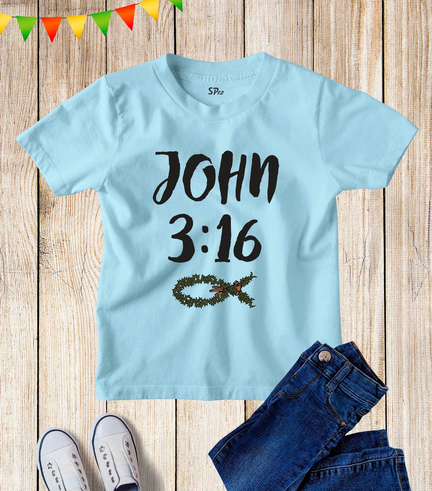 Kids John 3:16 Jesus Christ Christian T Shirt
