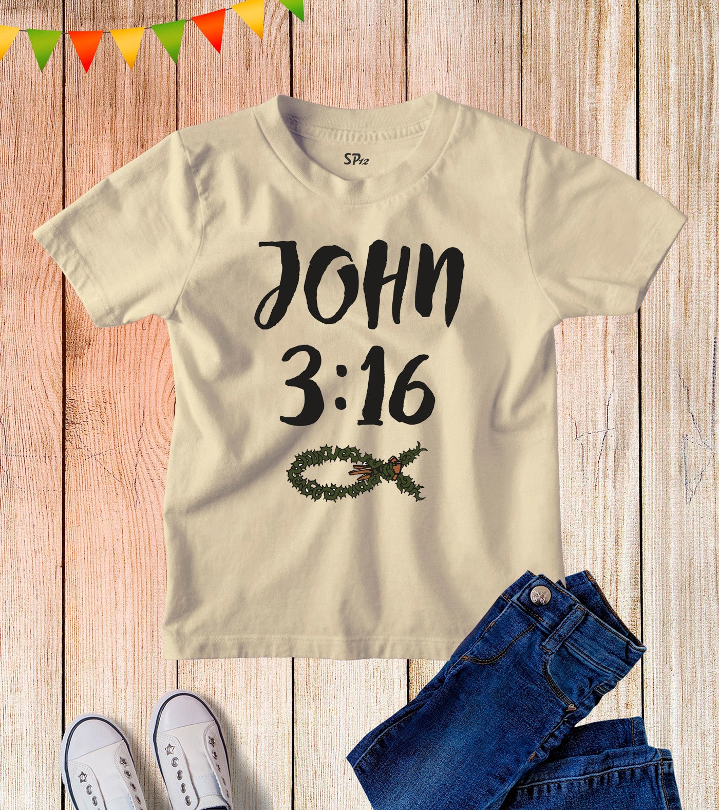 Kids John 3:16 Jesus Christ Christian T Shirt