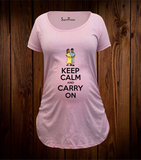 Keep Calm And Carry On Maternity T Shirt