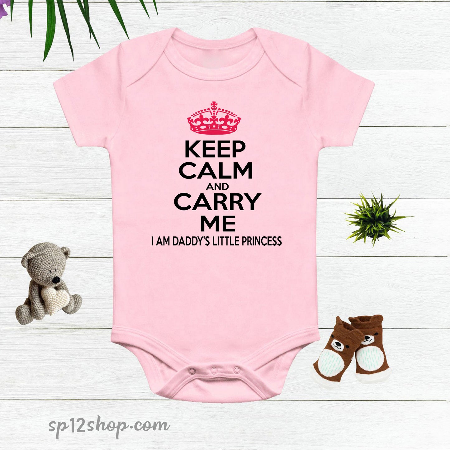 Keep Calm I Am Daddy's Little Princess Baby Bodysuit Onesie