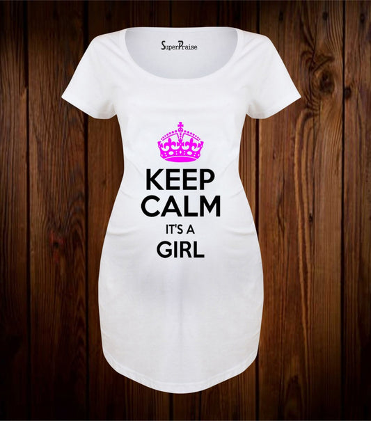 Keep Calm It's A Girl Maternity T Shirt