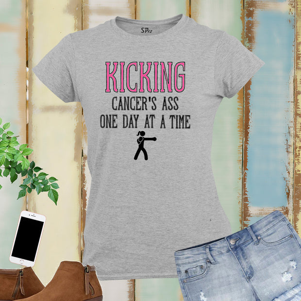 Kick Cancers Ass Awareness Women T Shirt