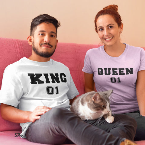 King Queen Couple Matching T Shirt