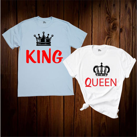 King Queen Lovely Couple T Shirt