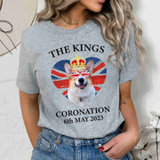 King Charles Coronation Corgi British Dog Union Jack Flag England Crown T-Shirts