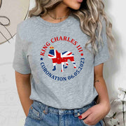 British Dog Union Jack Flag England Crown King Charles III Coronation Queen T-Shirt