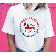 British Dog Union Jack Flag England Crown King Charles III Coronation Queen T-Shirt