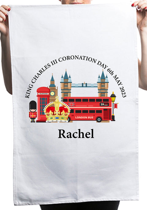 King Charles III Coronation Day 6th May Rachel Kitchen Table Tea Towel