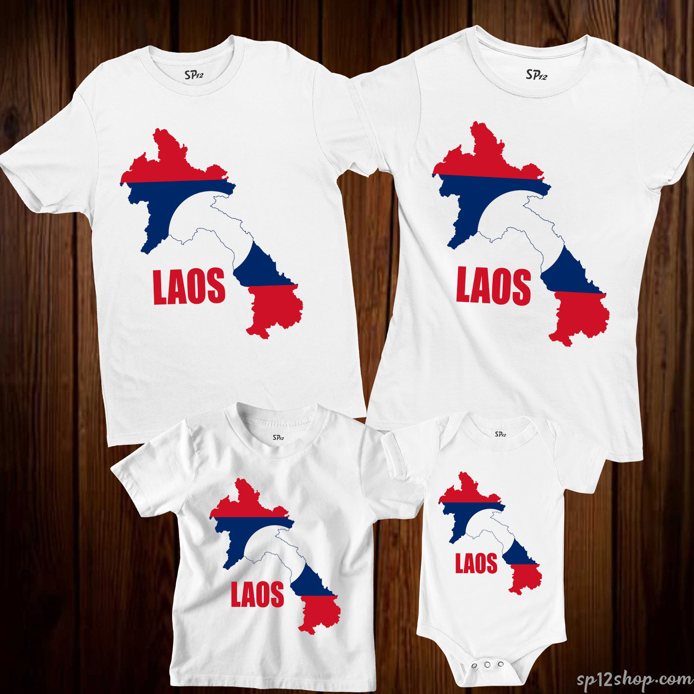 Laos Flag T Shirt Olympics FIFA World Cup Country Flag Tee Shirt