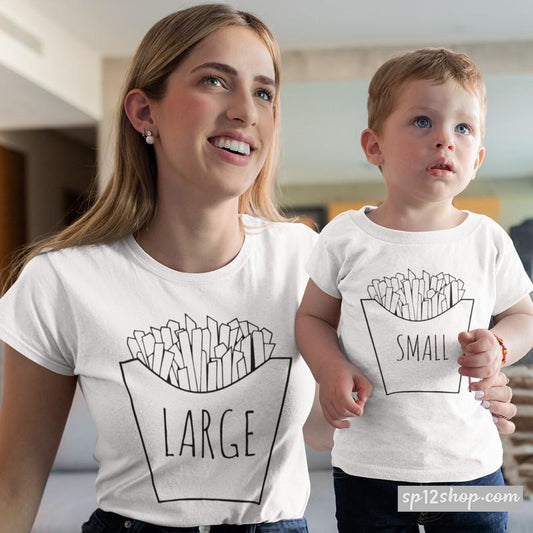 Large Chips Small Chips Mum Son Mother Daughter Matching T shirts