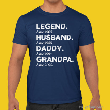 Legend Husband Daddy Grandpa Personalised T Shirt
