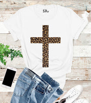 Leopard Jesus Cross T Shirt