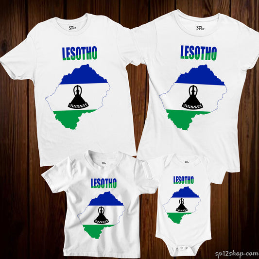Lesotho Flag T Shirt Olympics FIFA World Cup Country Flag Tee Shirt