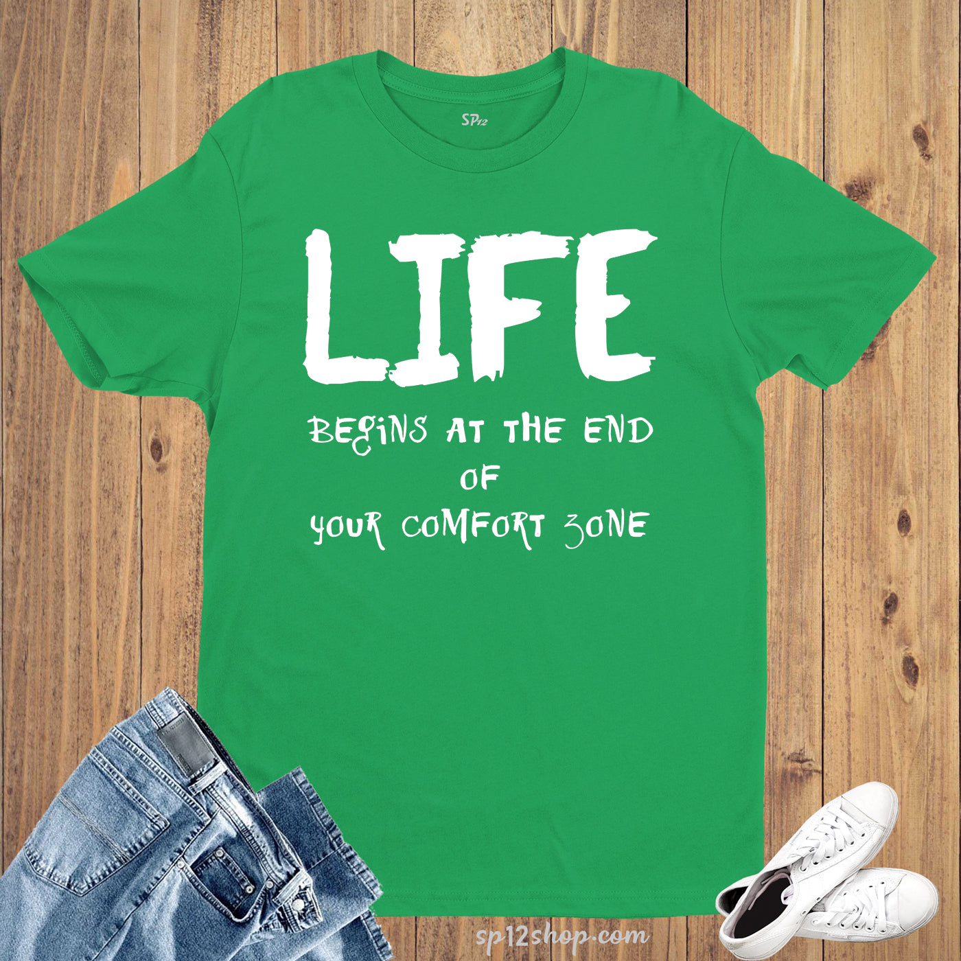 Life Begins Comfort Zone Lesson Advice Slogan T Shirt