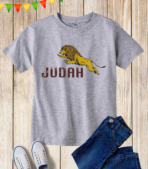 The Lion of Judah Strength Power King Jesus Christ Christian Gospel Kids T Shirt