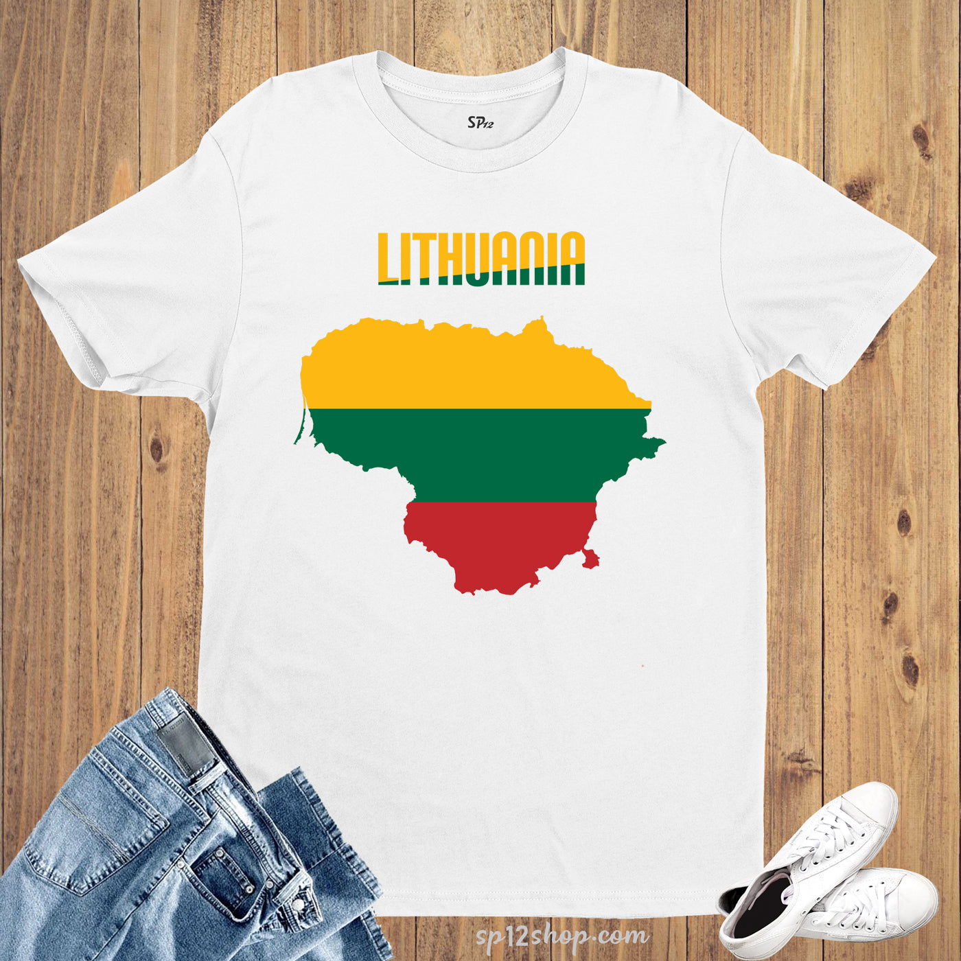 Lithuania Flag T Shirt Olympics FIFA World Cup Country Flag Tee Shirt