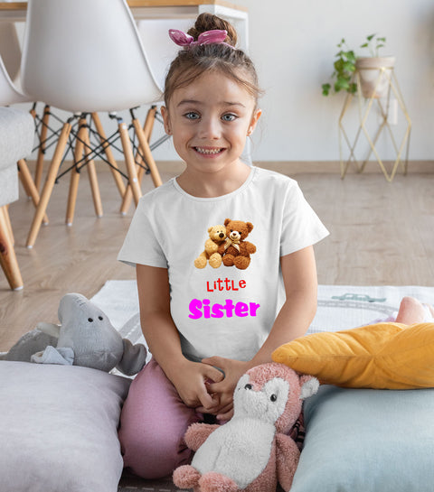 Little Sister Teddy Bear Kids T Shirt