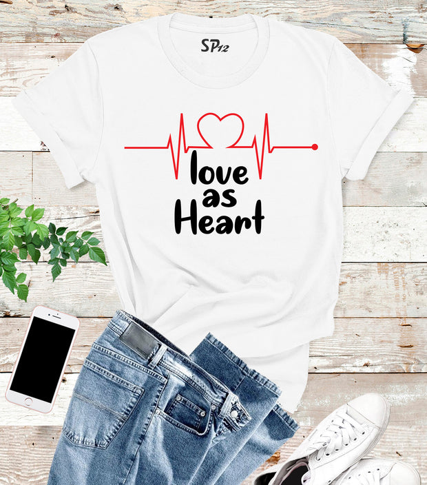 Love As Heart T Shirt