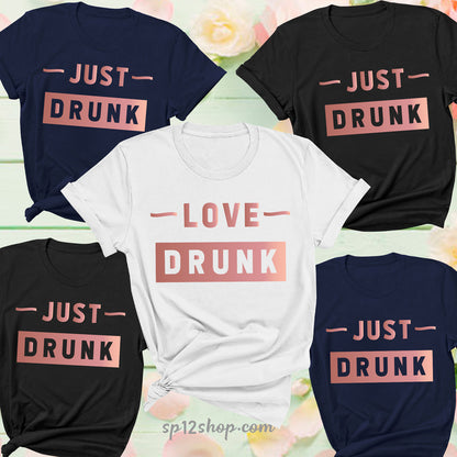 Love Drunk Wedding Party T Shirts Bride Groom Bachelorette Party Hen Party Bridesmaid Tshirt