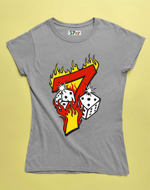 Ludo Lucky 7 Dice Game Women T Shirt