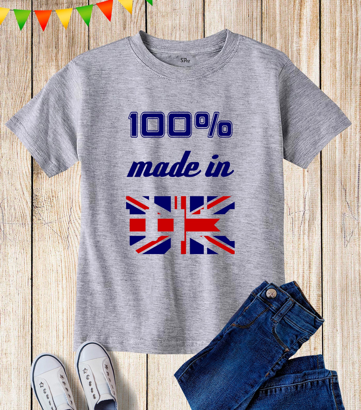 Kids British T Shirt Made In UK GB Union Flag