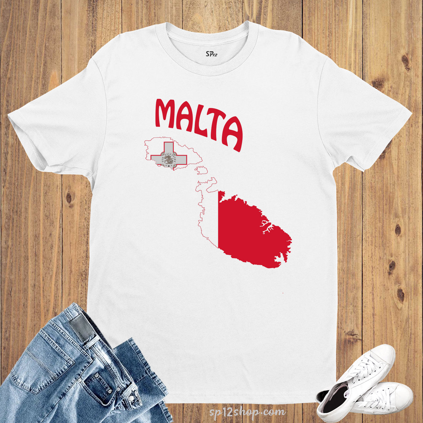 Malta Flag T Shirt Olympics FIFA World Cup Country Flag Tee Shirt