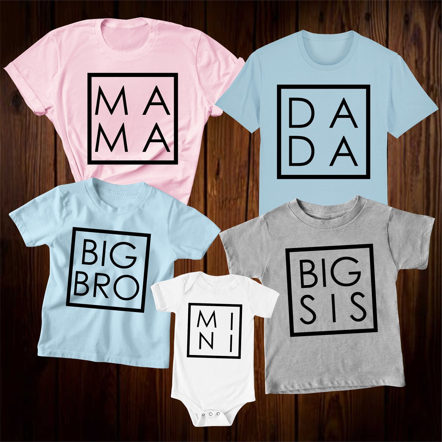 Mama Dada Big Bro Big Sis Mini Family Matching T Shirt