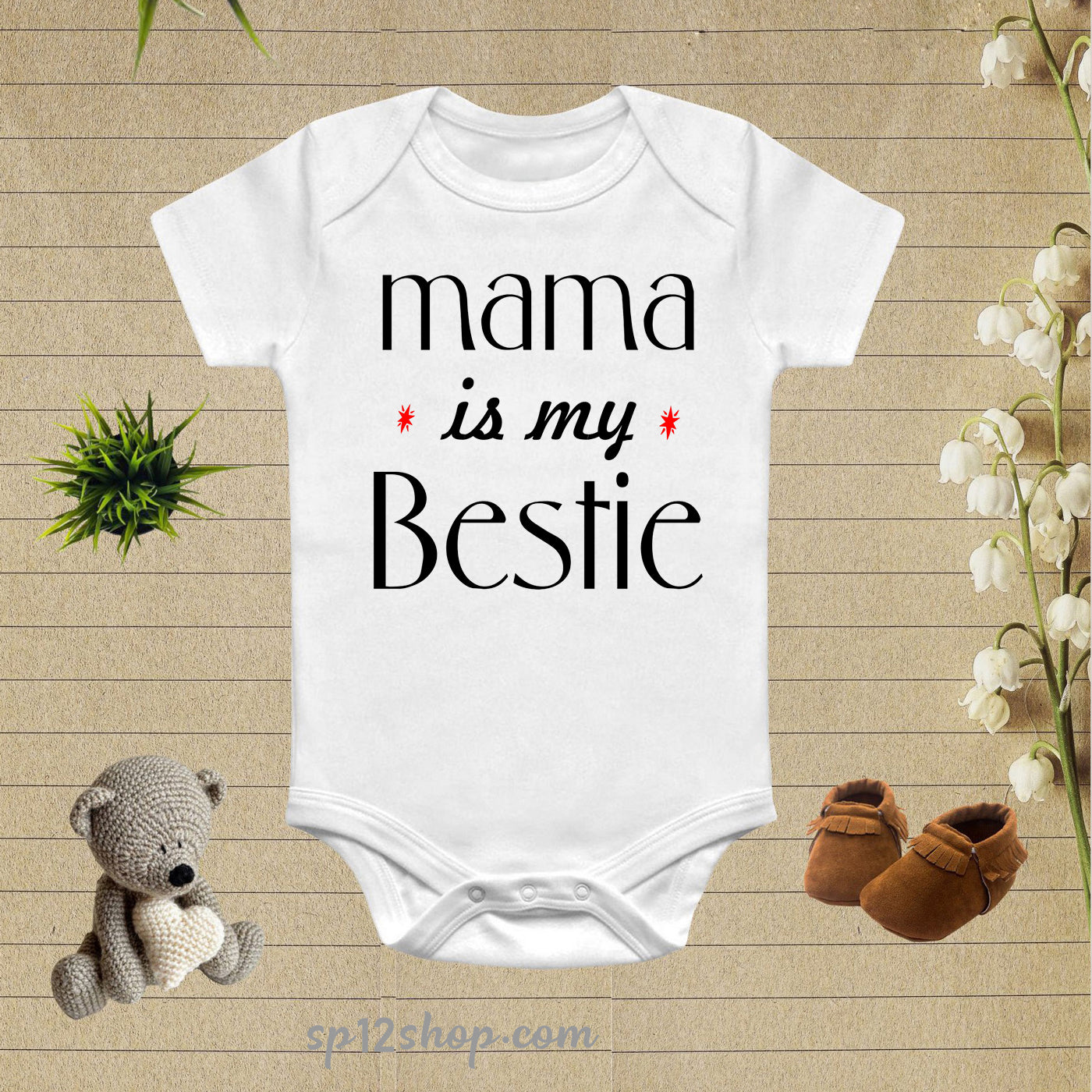 Mama Is My Bestie Baby Bodysuit Onesie
