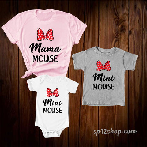 Mama Mouse And Mini Mouse Matching T Shirt