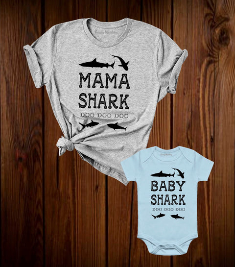 Mama Shark baby Shark Matching T Shirt