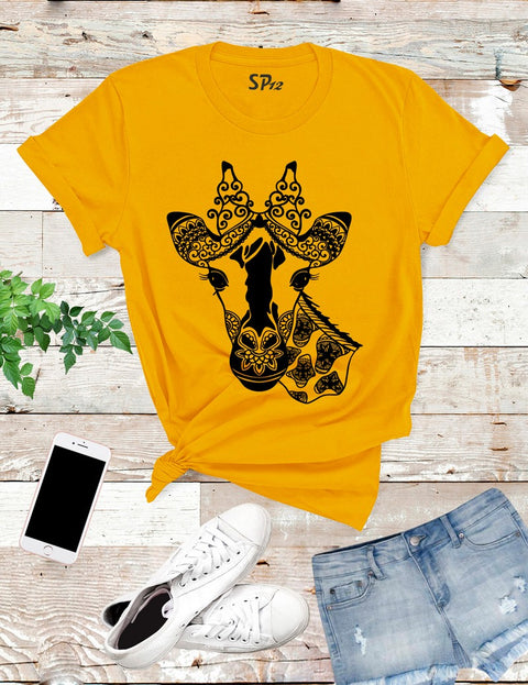 Mandala Giraffe T Shirt