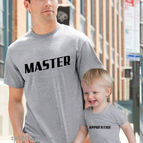 Daddy Father Daughter Dad Son Matching T shirt Master and Apprentice