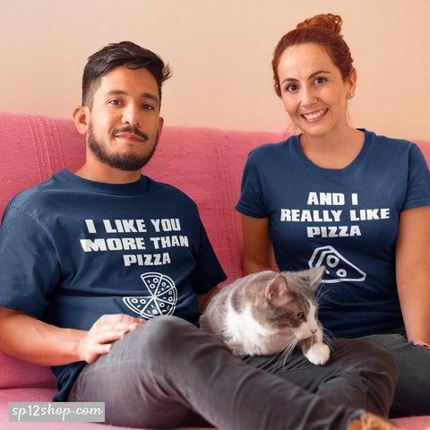 Matching Couples T Shirts Pizza Love Funny Slogan His And Hers Outfits