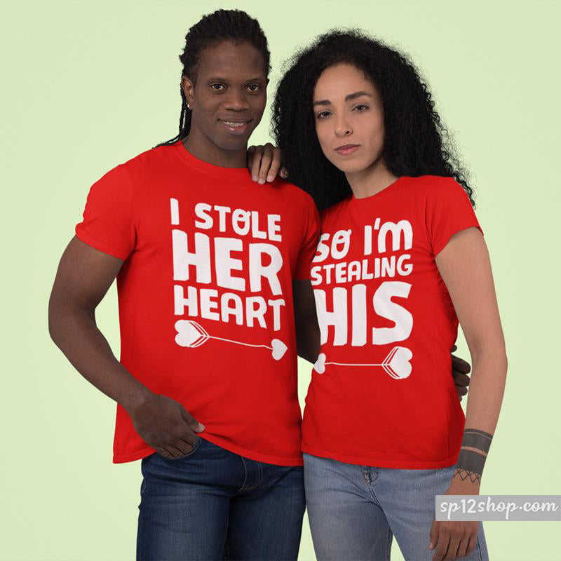 Matching Couples T Shirts Stole Her Heart Stealing His Funny Slogan