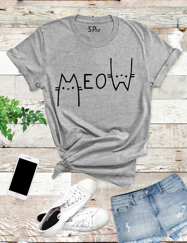 Meow Cat Lover T Shirt