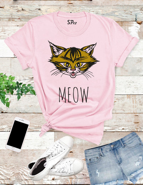 Meow Funny Cat T Shirt