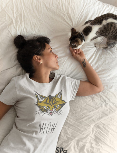 Meow Funny Cat T Shirt