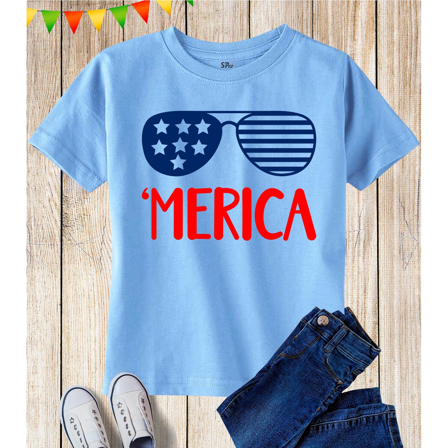 Merica Independence Day 4th of July America Sunglasses Patriotic T Shirt