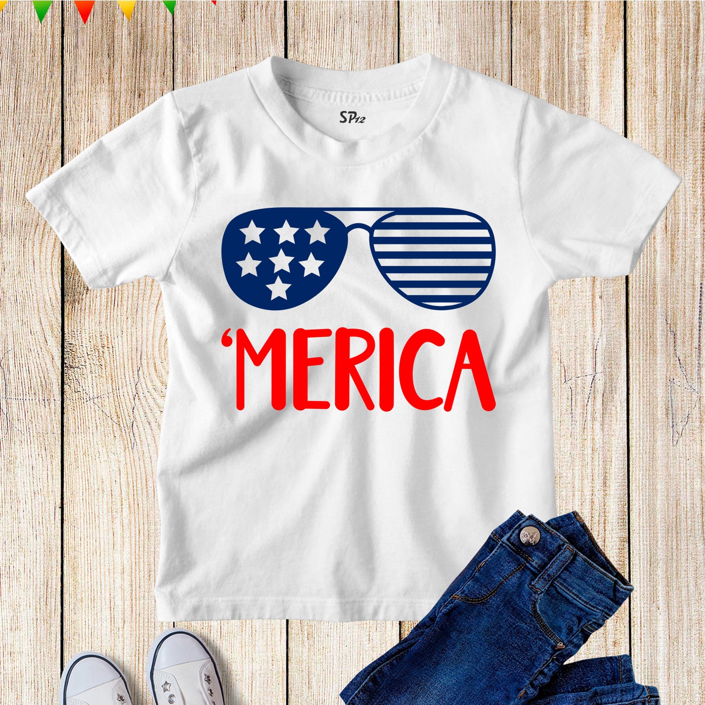 Merica Independence Day 4th of July America Sunglasses Patriotic T Shirt
