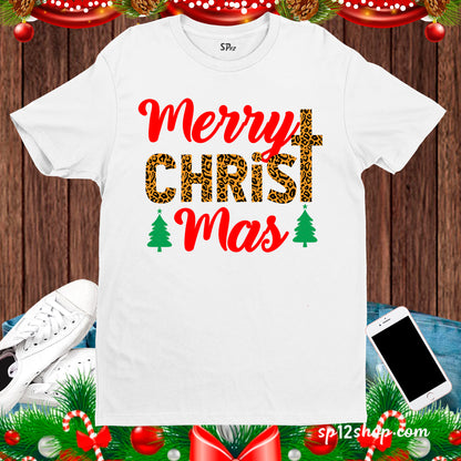 Merry Christmas Leopard T Shirt