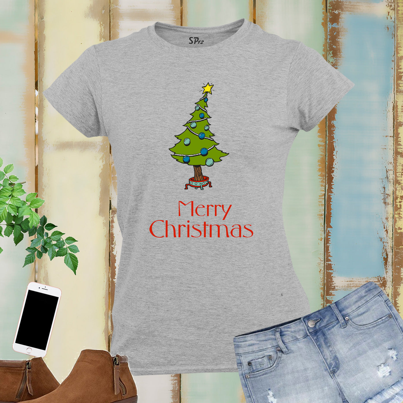 Merry Christmas Tree Women T Shirt